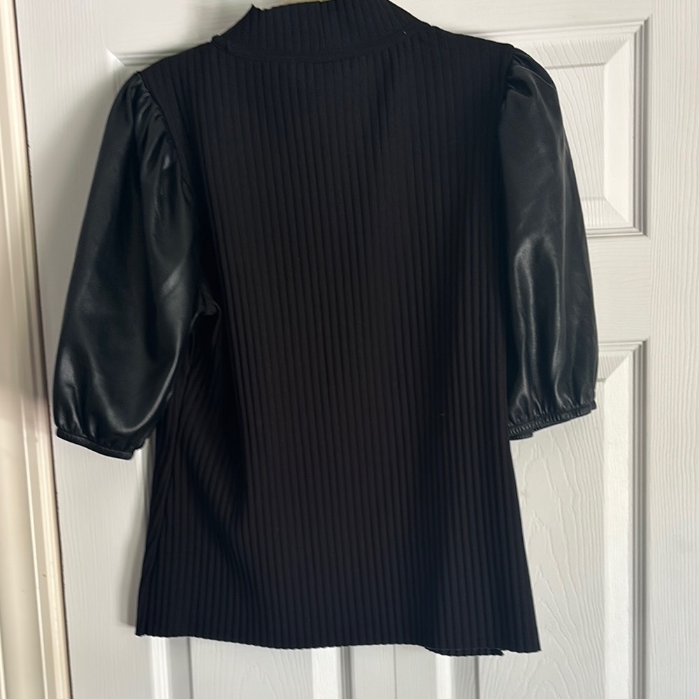 Marc New York Black Ribbed Boxy Blouse - Picture 3 of 4